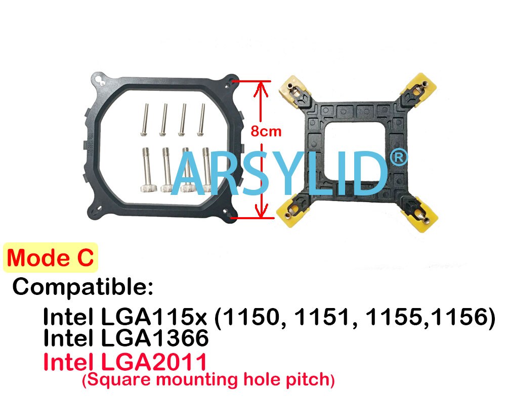 ARSYLID sokcet775 sokcet115x (1151 1150 1155 1156) mounting bracket and Backplane Screw fixed: mode C