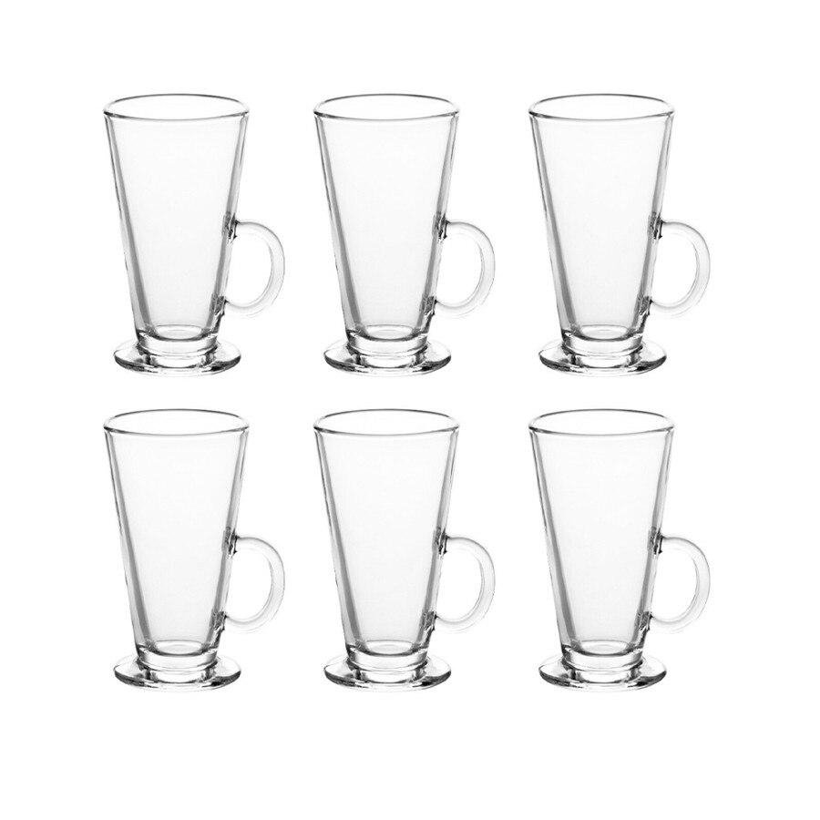 Clear Glass Coffee Mugs with Handle Juice Tea Glasses for /Cold Beverages Mug Set Thermal Shock Resistant Glass Water Cup