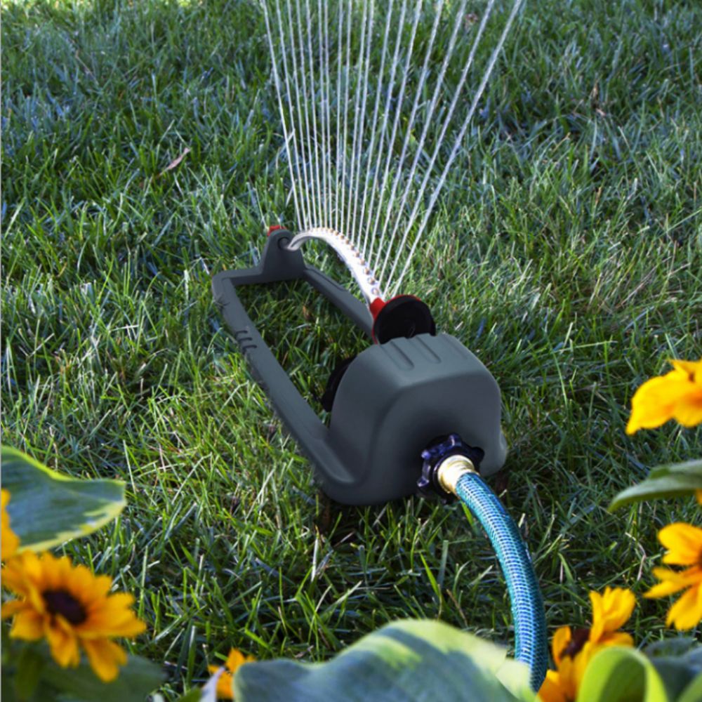 18-Hole Garden Sprinkler Automatic Swing Irrigation Sprinkler Swing Sprinkler Brass Nozzle Garden Lawn Watering Regadera Plantas