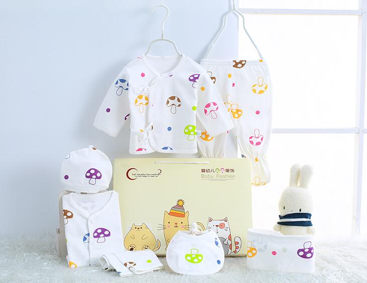 Baby Cotton Set Newborn Clothes baby Suit Set Red 0-3 Months Girls Boys Printing Infant Christmas 7pcs/set CJM015: CJM014B