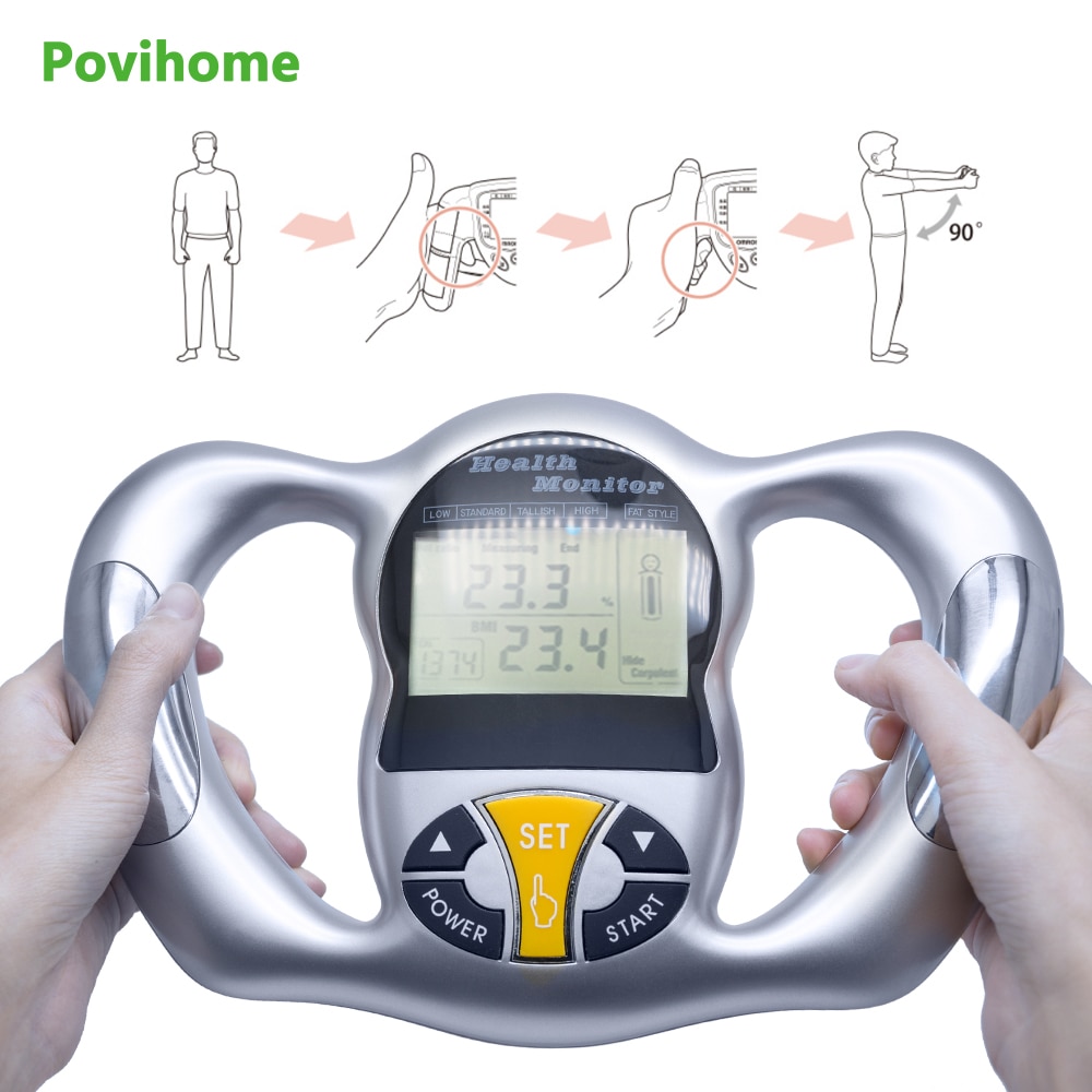 Povihome Monitor Digitale Lcd Analyzer Bmi Meter Gewichtsverlies Tester Calorie Calculator Meting Gezondheidszorg Gereedschap C1418