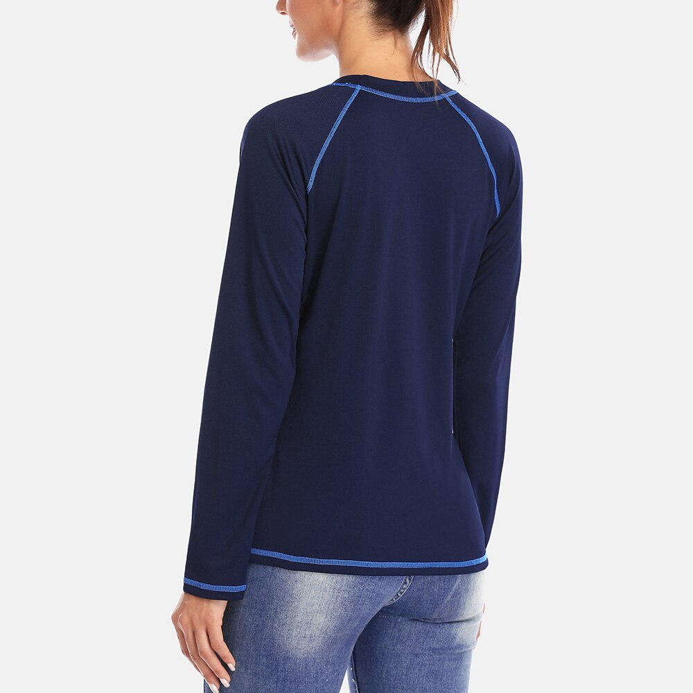 Charmleaks Vrouwen Lange Mouwen sneldrogende Shirt Patchwork Rashguard Rijden Top Rash Guard UPF50 + Wandelen Shirts