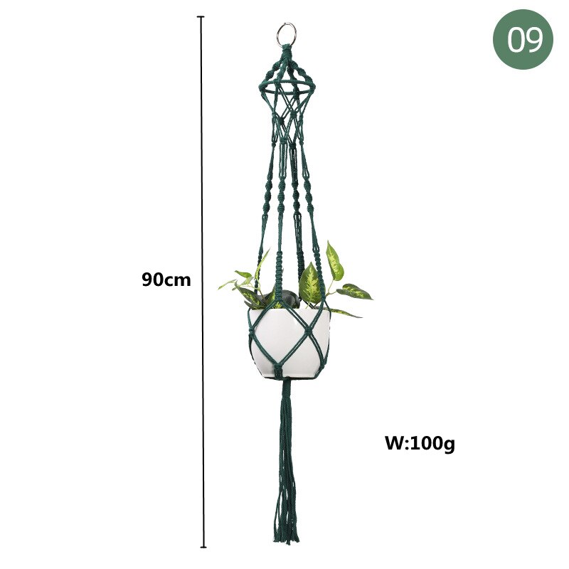 Macrame Handgemaakte Plantenhanger Manden Bloempotten Houder Balkon Hangende Decoratie Geknoopt Hijstouw Huis Tuinbenodigdheden