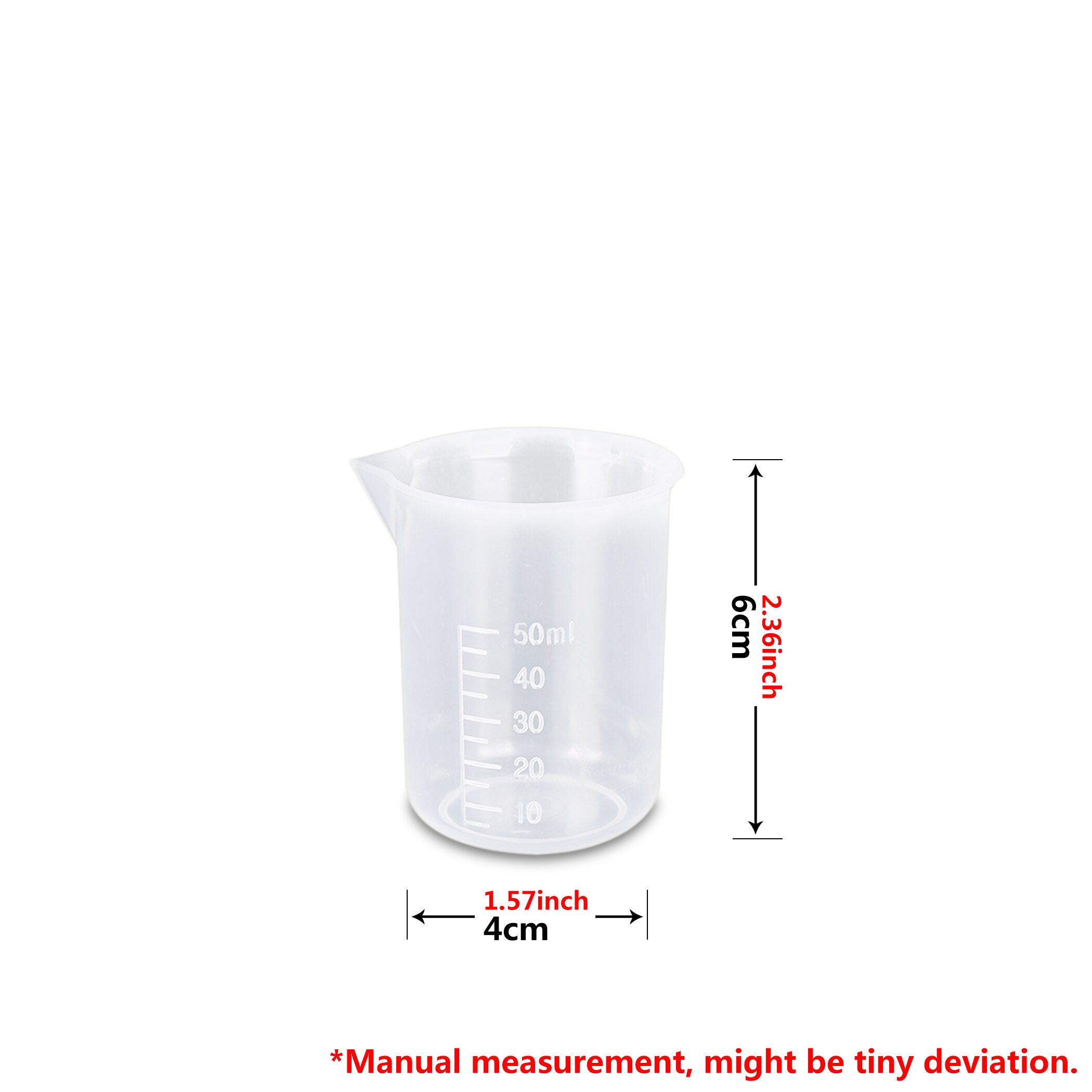 Durable Plastic Clear Liquid Measuring Cup with Scales Kitchen Tool: 50ml / 1PC