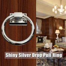 Shiny Silver Pull Ring Kabinet Knop Houten Deurklopper Stoel Trekt Moderne Bank Salontafel Decoratie Pull Ring