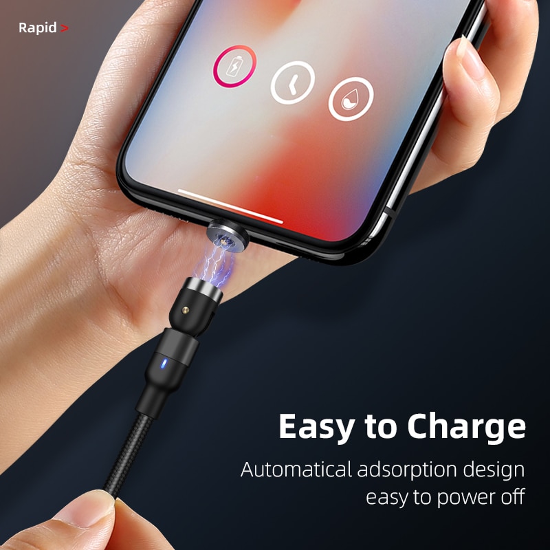 3A 540 degrés rotation câble magnétique Micro USB Type C câble câble de charge magnétique pour iPhone 11 Pro Max Samsung ligne