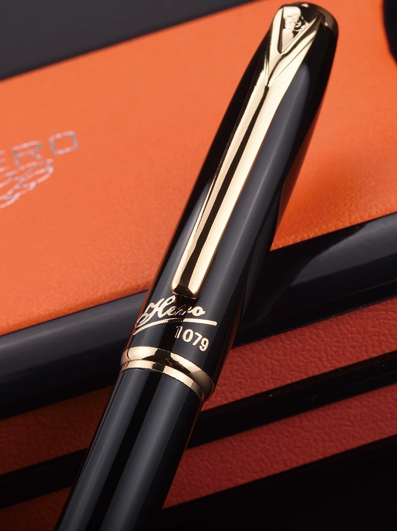 Metalen Hero Vulpen Klassieke Zwarte Pen Authentieke Iraurita Extra Fijn 0.38mm Glad Financiële Kantoor Student Inkt Pen