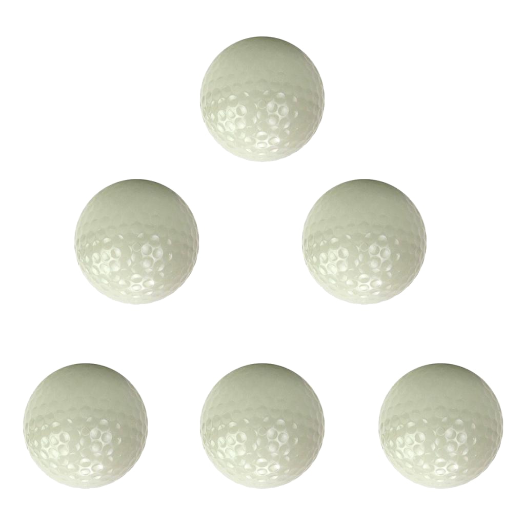 6 stk natgolf selvlysende golfbolde fluorescerende langtidsholdbart stærkt sollys glød golfkølle tilbehør
