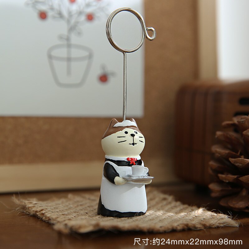 Leuke Kawaii Basis Bruiloft Tafel Naam Nummer Houder Feestdecoratie Kaarthouders Foto Memo Opmerking Foto Clip Houder: Donkergrijs