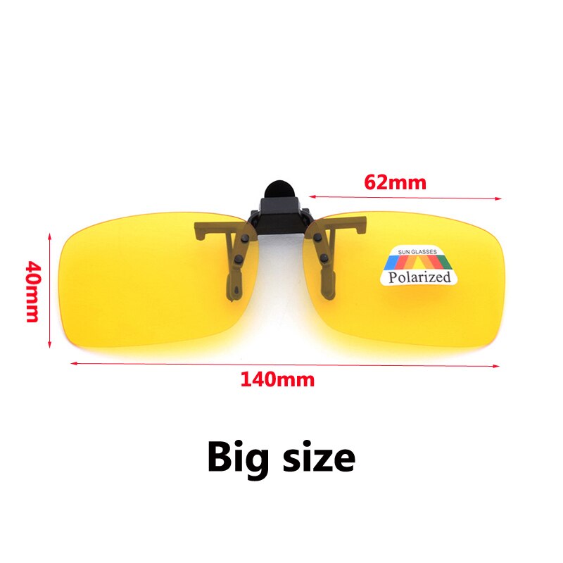 Polarized Clip-on Sunglasses Night Vision Unisex Flip Up Over Prescription Glasses For Driving Fishing Sport Ultra Light: Big