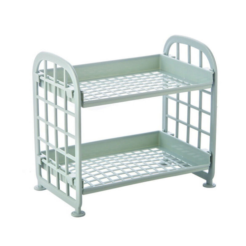 Badkameropbergrek Goud Wit 2-laags Make-up Organizer Antislip Toonbankplank (S