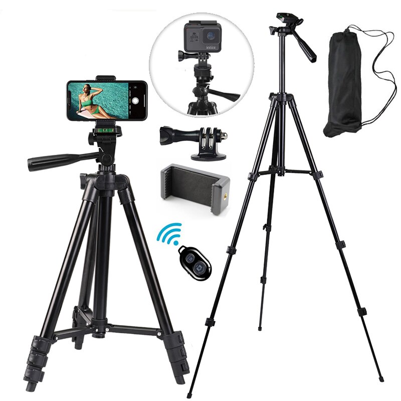 Uniwersalny statyw do telefonu profesjonalny aparat do nagrywania wideo stojak fotograficzny do Xiaomi HUAWEI IPhone aluminiowy Tripode podróżny