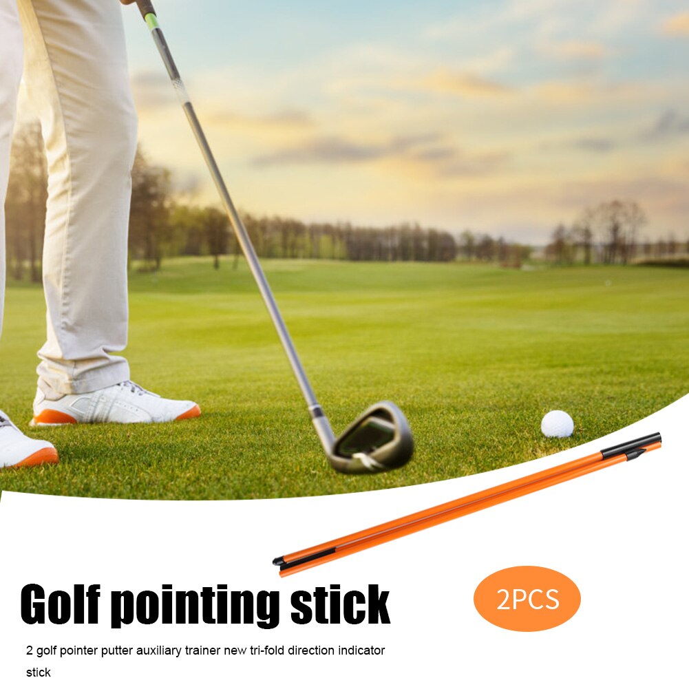 Outdoor 2x Golf Alignment Sticks 3 Sections Golf Putting Ball Position Aid Training Tool Portable Equipment Supplies