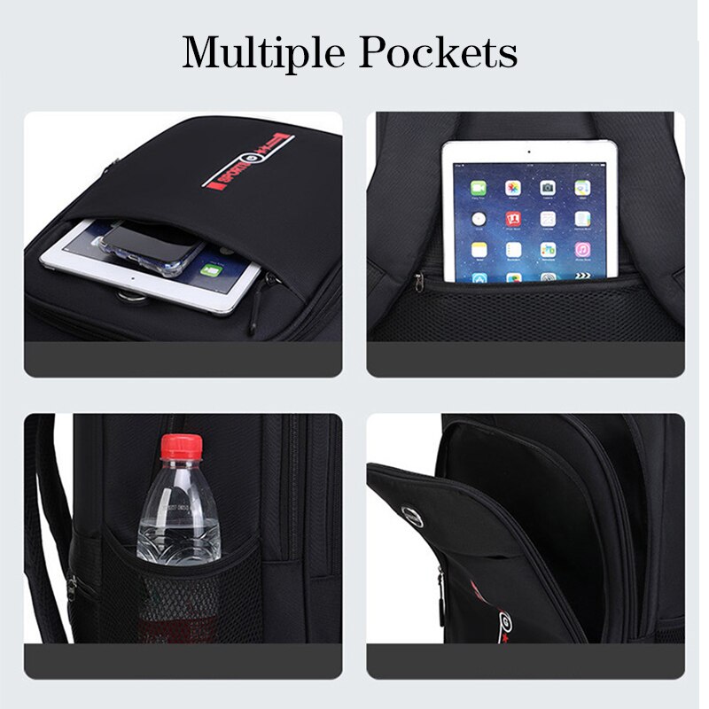 Large Capacity Men's Backpack Bags University Student School Backpack Men Black Nylon 2022 Casual College Style