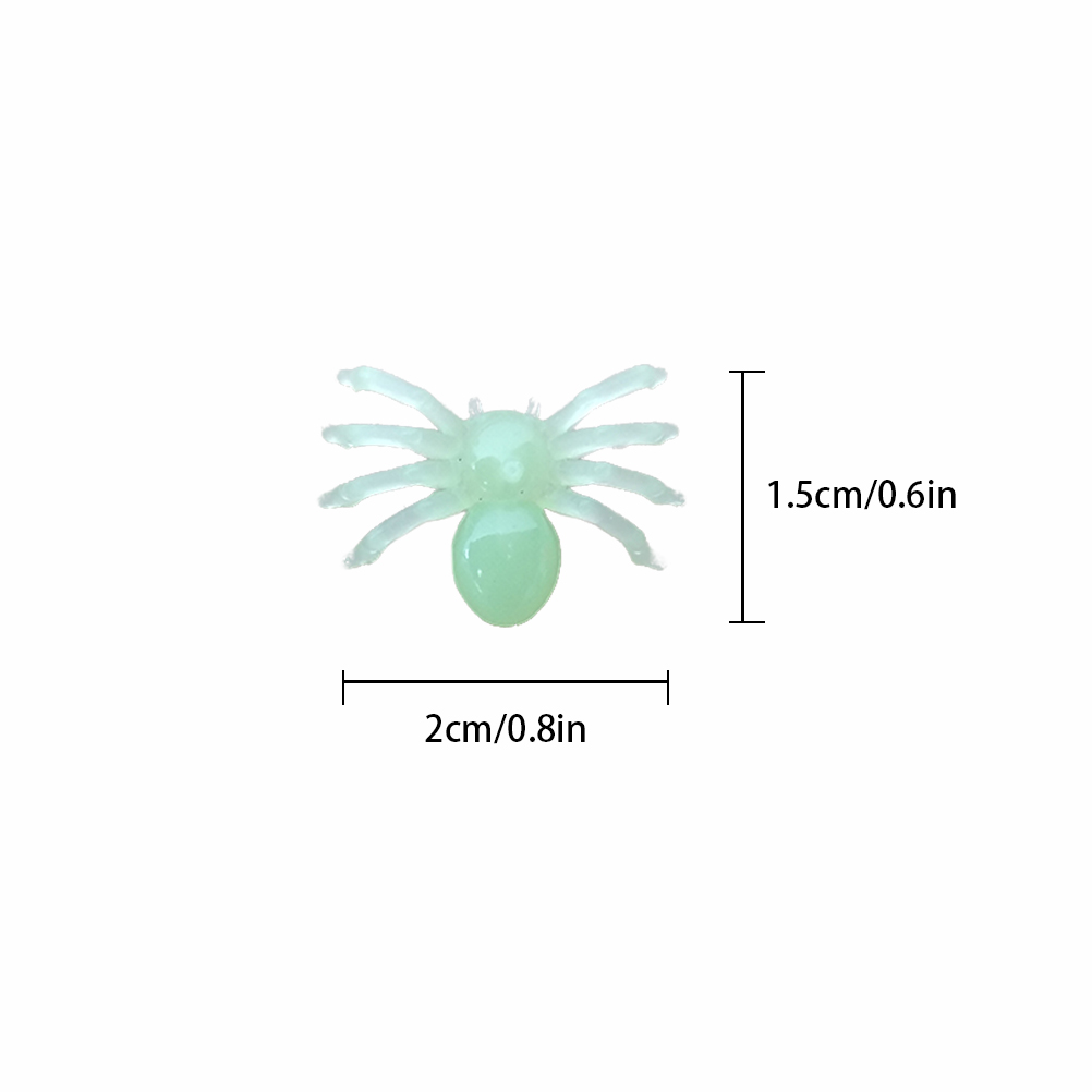 20PCS Mini Luminous Plastic Spiders Simulated Spider Decoration for Halloween Funny Joke Parties House Prop Festival Supplies