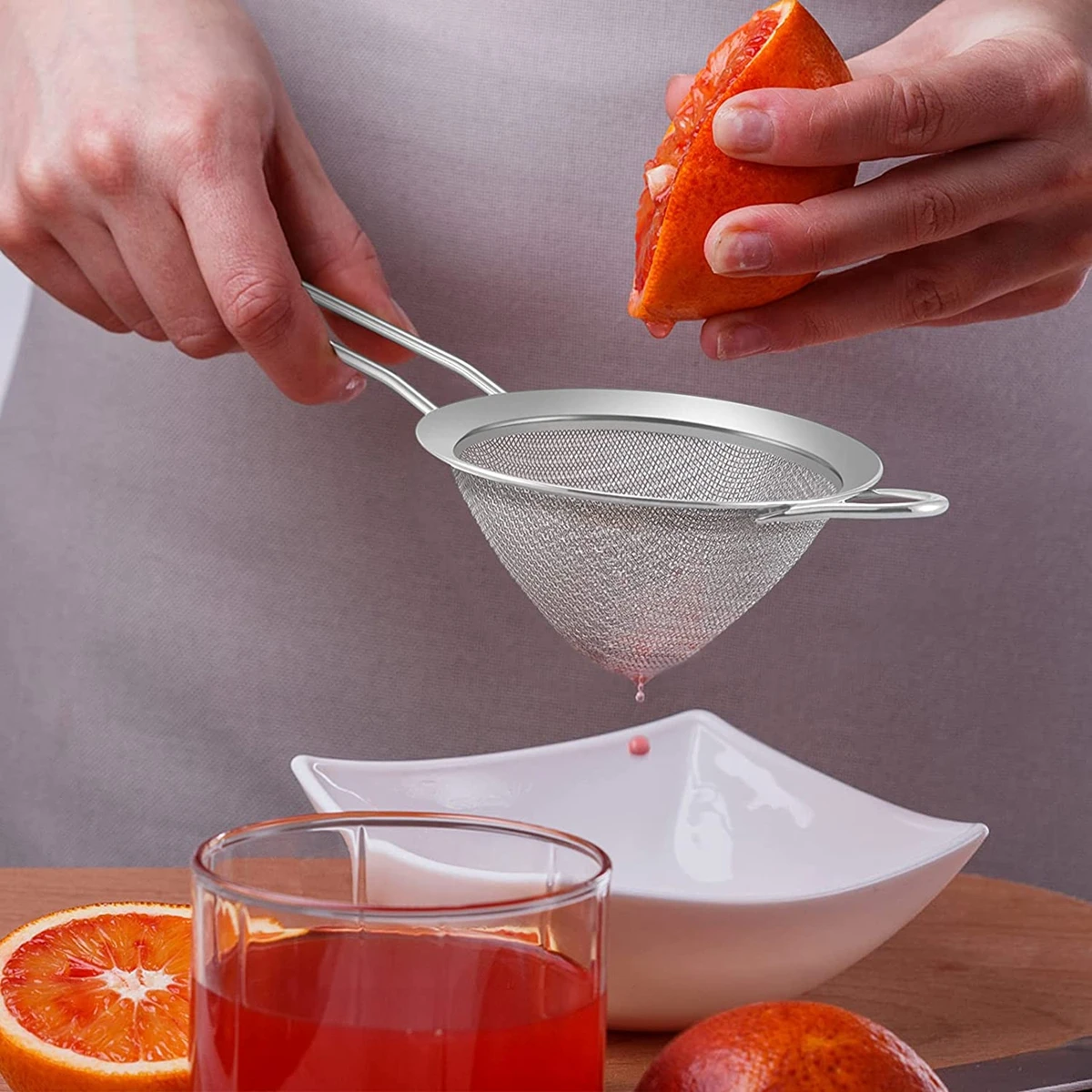 Colador de malla fina colador de barra de acero inoxidable 304 colador de malla de cono cónico pequeño para cócteles coladores de té de jugo de café