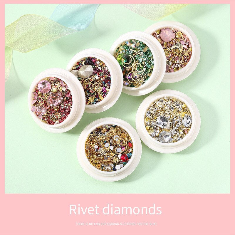 3D Nail Steentjes Voor Nagels Gemengde Kristallen Stenen DIY Gems Nail Art Decoratie Sieraden UV Gel Glitter Nail Art Decoraties