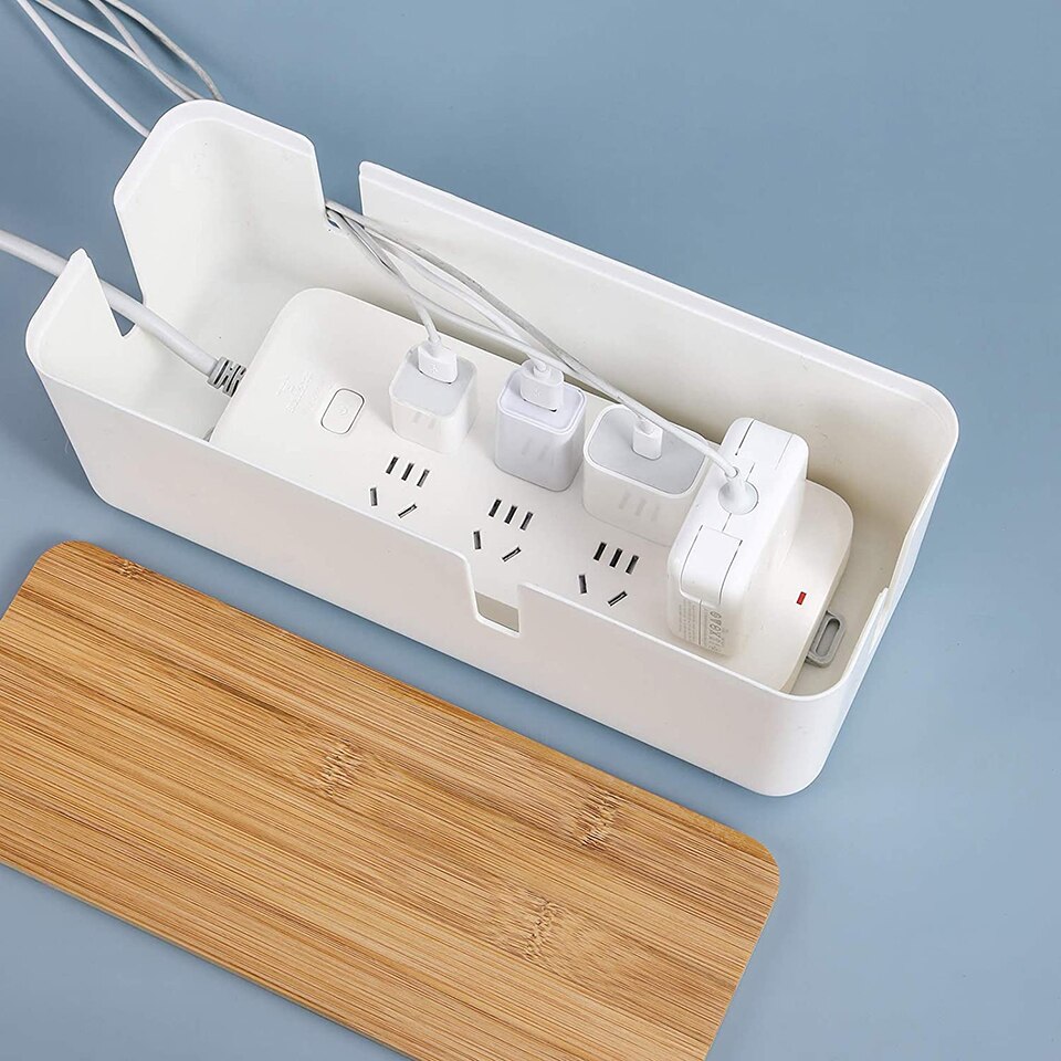 Cable Management Box Mobile Phone Data Cable Storage Box for Extension Cord Power Charging Surge Protector Wire Management