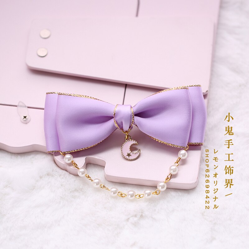 Épingle à cheveux japonaise rose violette faite à la main, nœud mignon et doux, accessoires pour cheveux, coiffure lolita, épingle à cheveux faite à la main: Clip n° . 7 poissons