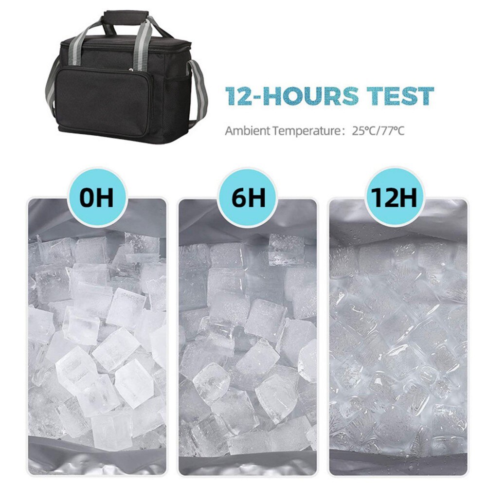 Portable Lunch Cooler Bag Insulated Food Drinks Bag Camping Traveling BBQ Folding Insulation Picnic Ice Pack Food Thermal Bag