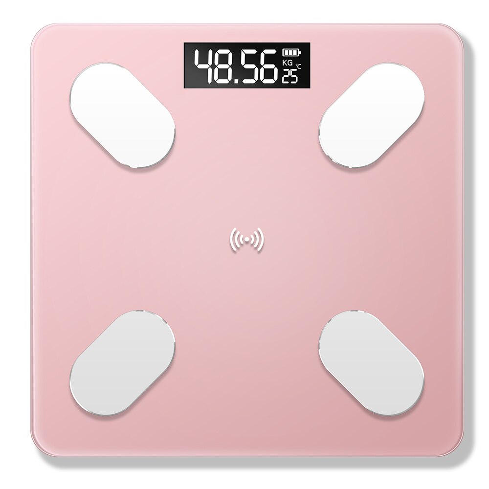 LED Screen Body Grease Electronic Weight Scale Body Composition Analysis Charging Health Scale Smart Home Bathroom Scales: Pink