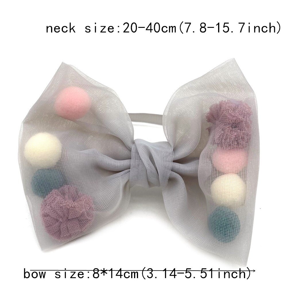 Nœud papillon avec boule de poils pour chien, accessoires pour chiots, de couleur unie, 30/50 pièces