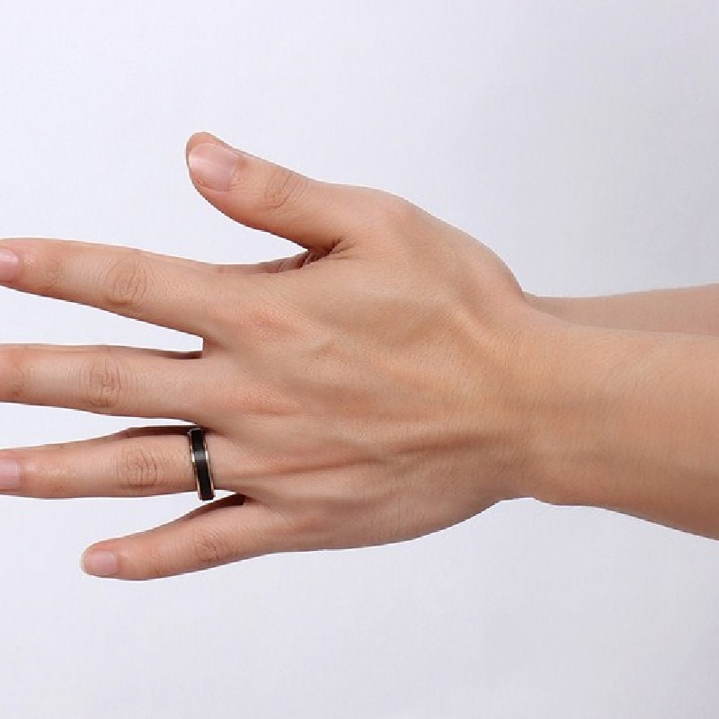 Tungsten Steel Ring Men's Tungsten Steel Brushed Black Gold Ring Jewelry