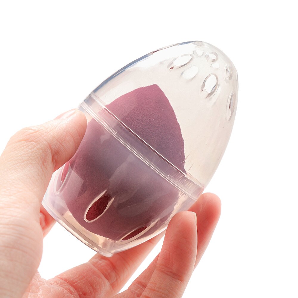 Beauty Sponge Stand Storage Case Makeup Puff Holder Empty Cosmetic Egg Shaped Rack Transparent Puffs Drying Box Holder