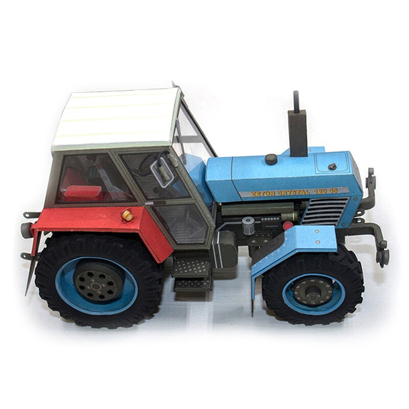 Folding Mini 3D Papercraft Crystal 120 45 Tractor Czech DIY Adult Craft