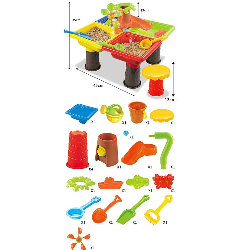 Kinderen Strand Tafel Baby Spelen Zand Baggeren Gereedschappen Kinderen Spelen Zand Speelgoed Outdoor Puzzel Ouder-kind Activiteiten Set