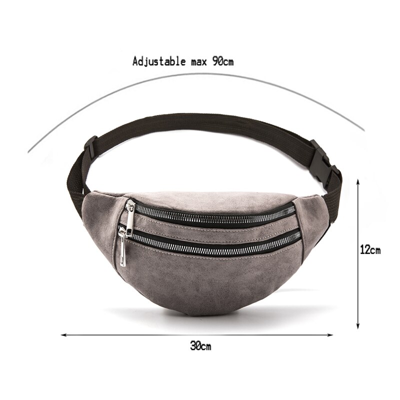 CROWDALE Chest bag for women Large capacity waist packs Adjustable Belt bag Zipper Leather Waist Bag women shoulder bag