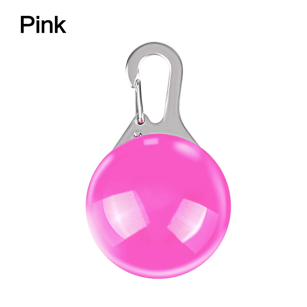 Hund katt krage glödande led ficklampa hänge natt säkerhet husdjur leder halsband lysande ljusa dekoration krage för hundar: Rosa