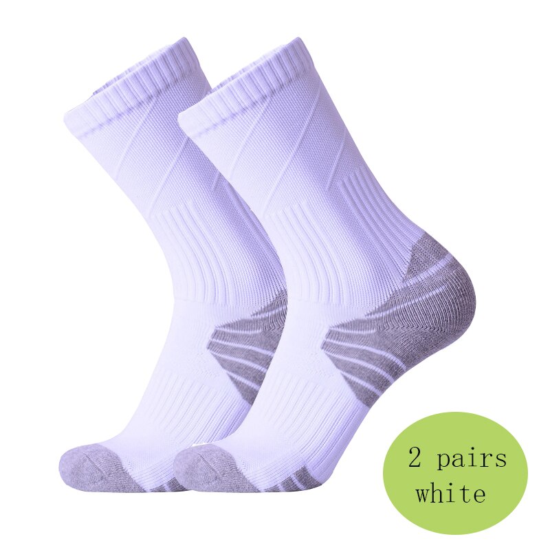 2 pary fluorescencyjny zielony skarpety rowerowe mężczyźni kobiety jazda na zewnątrz rower skarpety sportowe bieganie koszykówka skarpety sportowe: white 2 pair