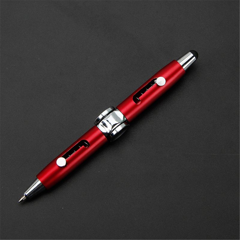 Fidget pluma Spinner antiestrés de juguete EDC Anti estrés socorro carcasa de Metal para niños adultos GXMB: Rojo