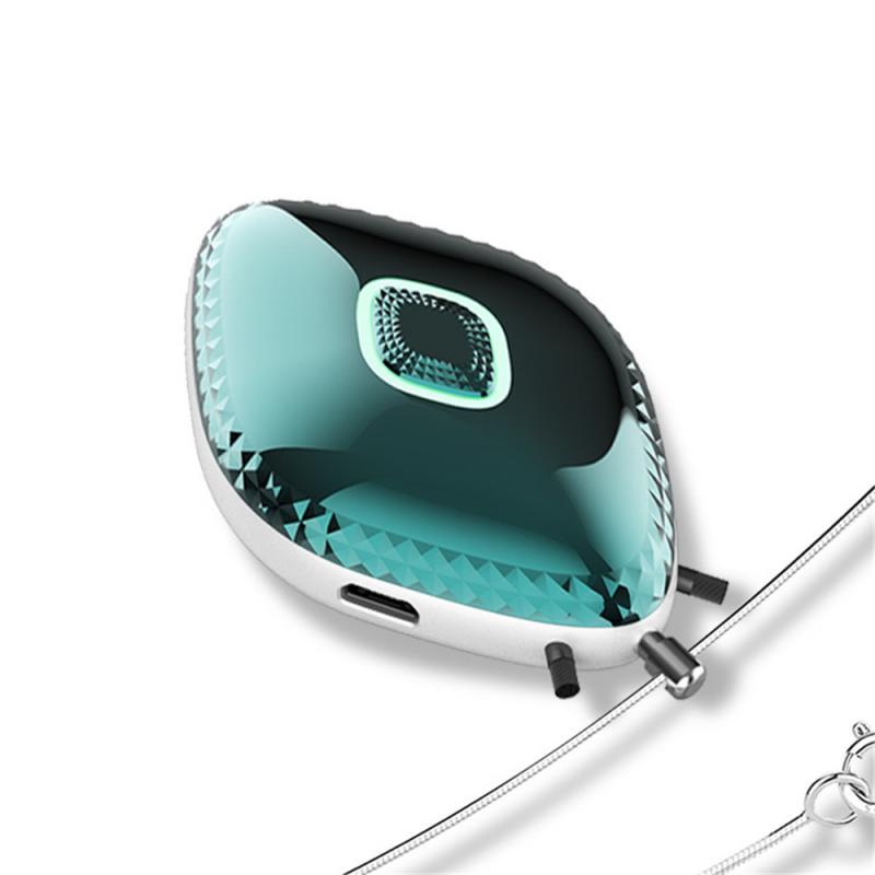 Purificador de aire portátil USB, ionizador negativo de anión, collar limpiador de aire, liberación de 10 millones de iones negativos seguro: green