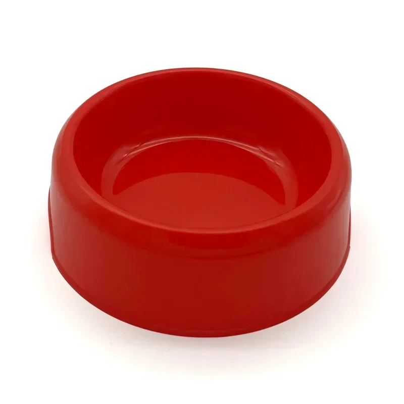 Filles en plastique solide pour animaux de compagnie, bol pour chien, bol pour chat, fournitures pour animaux de compagnie, rond, simple, épaissi, respectueux de l'environnement, accessoires pour chien: Rouge
