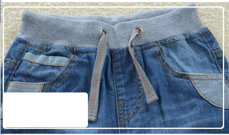 Lente Mode kids Jeans casual Jongen broek broek zomer Katoenen kinderkleding Elastische Taille Marineblauw Denim Broek 2- 9 jaar