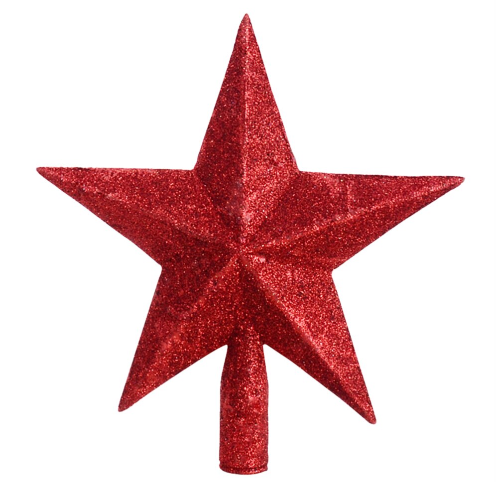 Julepynt juletræ top stjerne femkantet stjerne vedhæng ornament (rød): Default Title