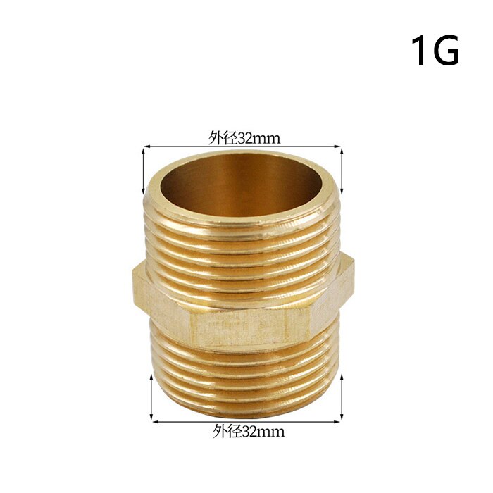 Brass Pipe Hex Nipple Fitting Quick Coupler Adapter 1/8 1/4 3/8 1/2 3/4 1 BSP Male to Male Thread Water Oil Gas Connector: 1G