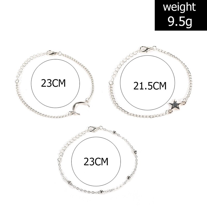 3-stück Einfache Sterne Mond Perle Metall Armbinde einstellen charmant frauen Hochzeit Silber Farbe Armbinde Mädchen Partei schmuck