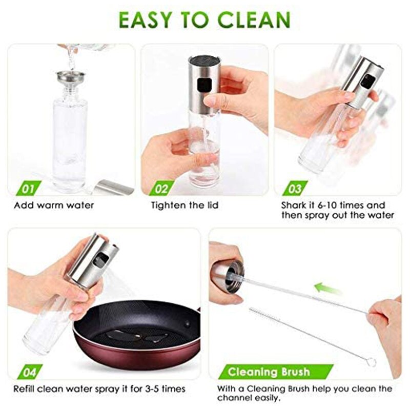 2Pcs,Oil Sprayer Olive Oil Spray Bottle Glass Vine... Grandado