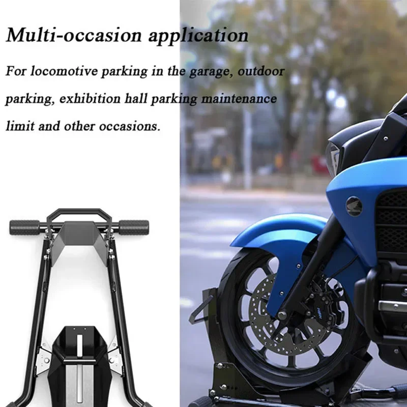 Motorfiets Voorwiel Parkeerrek Kwalitatieve Carbon Staal Universele Motorfiets Voorwiel Parkeerbeugel