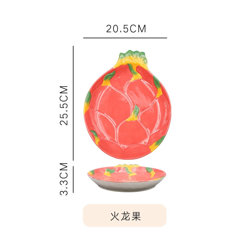 Fruit Shaped Ceramic Salad Plate Cute Household Dishes Snack Dishes Withunfathomable Face Value Cute To Explode Plate: C