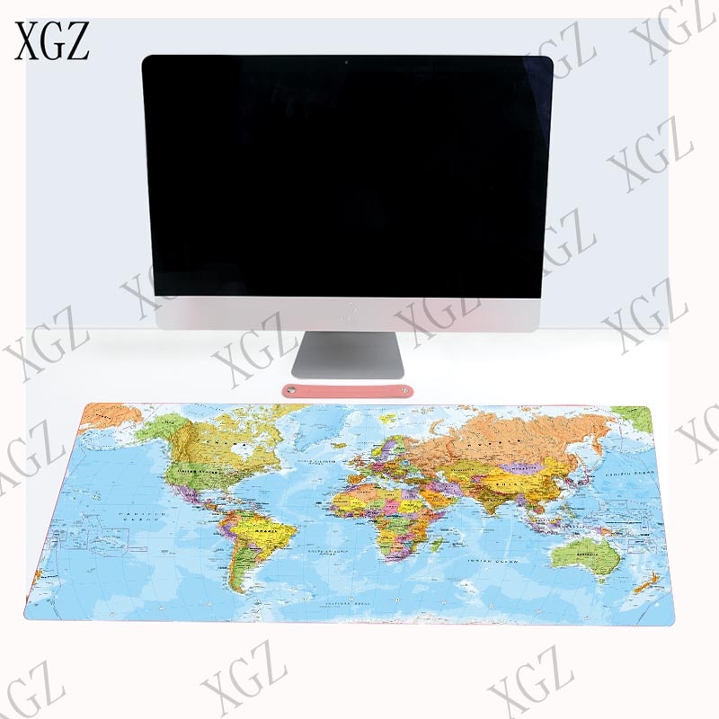 XGZ World Map Large Gaming Keyboard Mouse Pad Gamer Notebook Computer Mousepad Office Desk Mats Resting Mat for CSGO DOTA