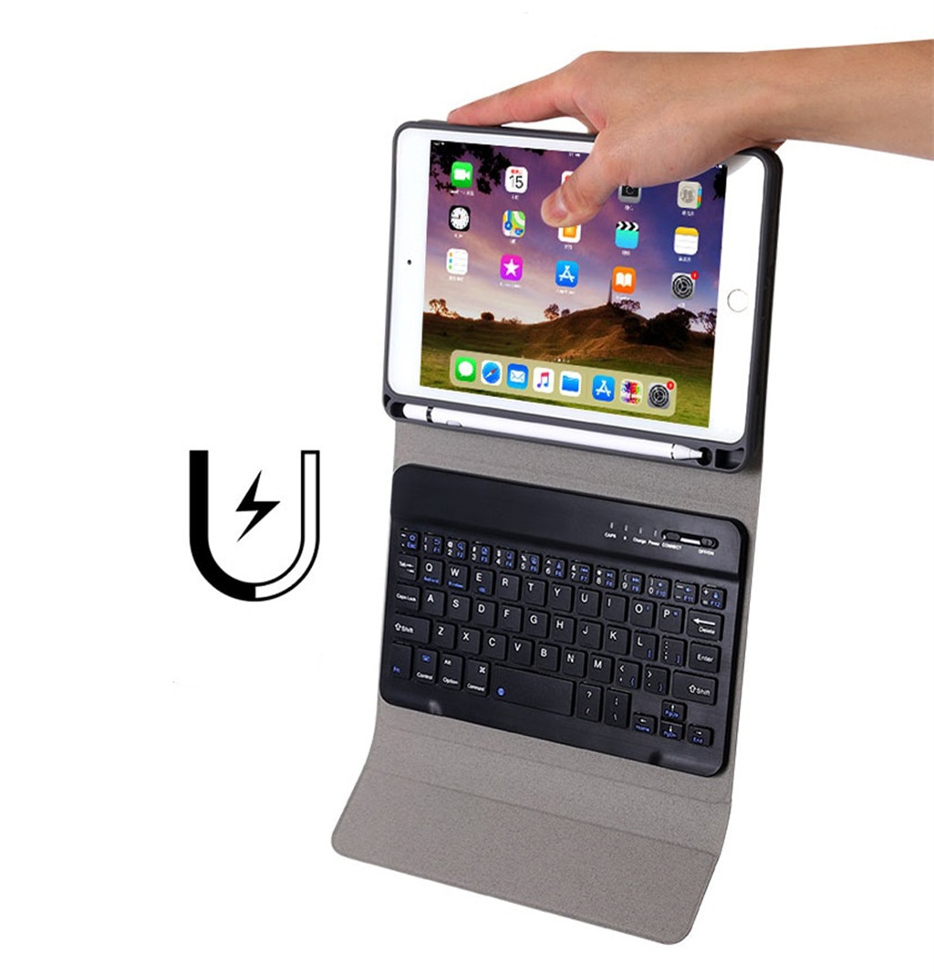 For Apple iPad 7th Gen 10.2" Detachable Bluetooth Keyboard Case Cover Stand/Removable Backlit Bluetooth Keyboard Cover