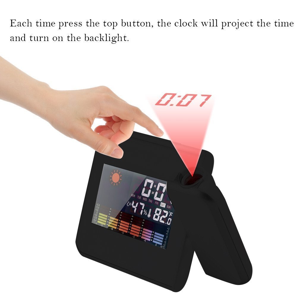 Projectie Klok Tafel Digitale Alarm Backlight Projector Klok Met Tijd Temperatuur Projectie