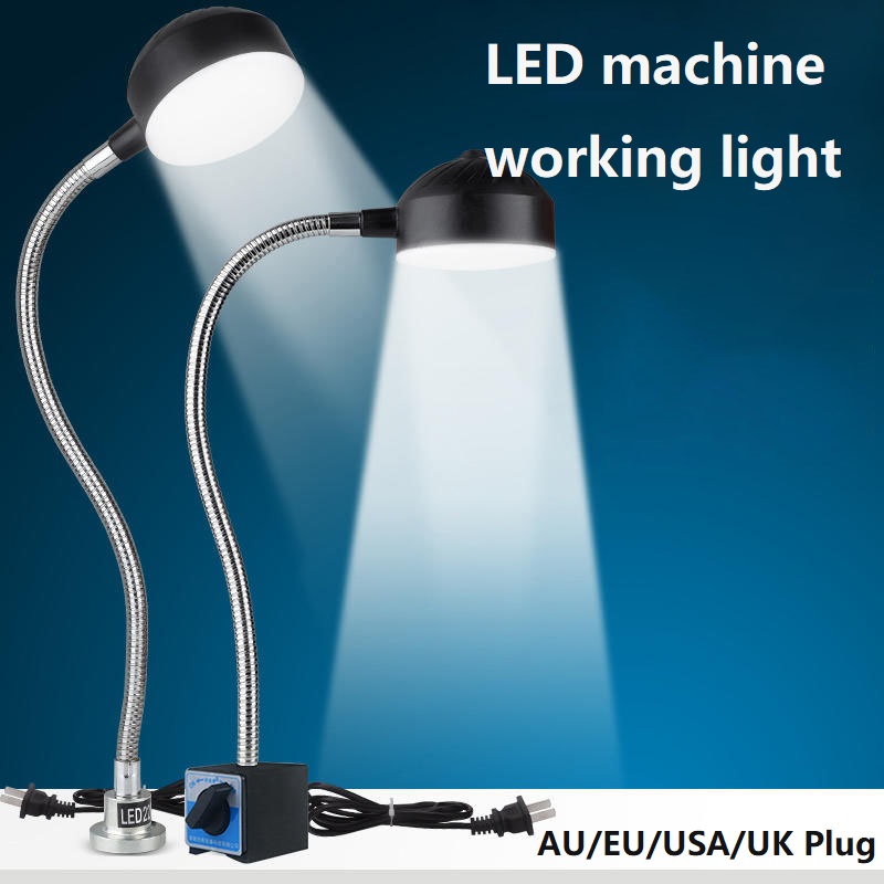 Lampe de travail LED pour Machine-outil, Base magnétique, Machine à coudre, tour, équipement CNC, éclairage de bureau, lumière vive 220V-110V