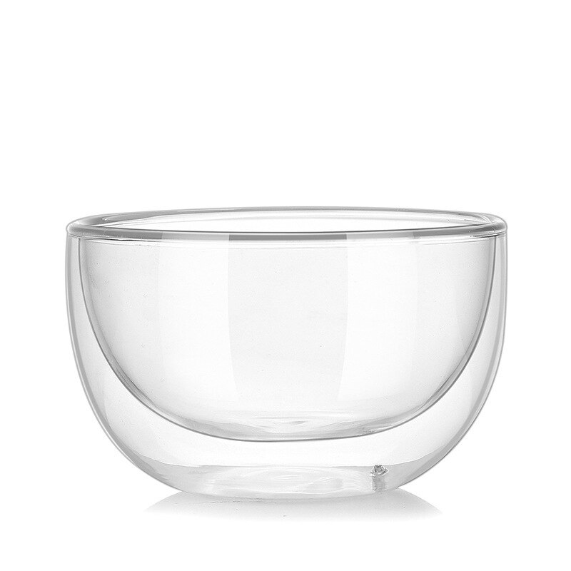 Double Glass Bowl Borosilicate Glass Tableware Transparent Fruit Salad Plate Household Glass Breakfast Oatmeal Bowl