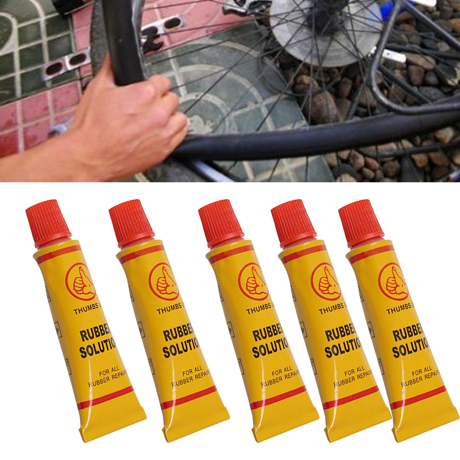 5 stk cykeldæk indvendig slange patching lim gummi cement klæbemiddel reparation
