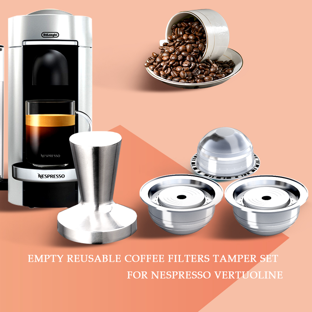 Genopfyldelig kapsel nespresso plus pod rustfrit stål genanvendelig vertuoline kaffefilter nespresso lille kop 70ml –